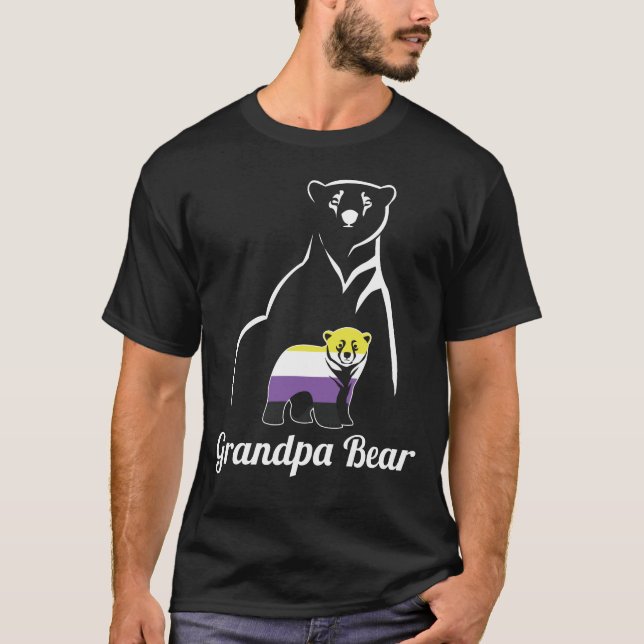 LGBT, nicht binär, Grandpa-Bär, durch nicht binäre T-Shirt (Vorderseite)