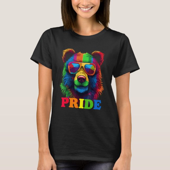 LGBT Niedlich Bear Gay Pride LGBTQ Regenbogenflagg T-Shirt (Vorderseite)