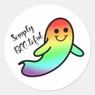 LGBT Niedlich Halloween Pride Ghost Runder Aufkleber