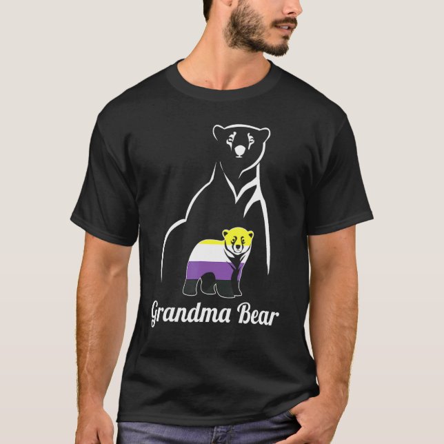 LGBT Non Binary Grandma Bear Enby Non Binary Pride T-Shirt (Vorderseite)