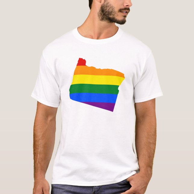 LGBT Oregon, T - Shirt der US-Staatsflagge (Vorderseite)