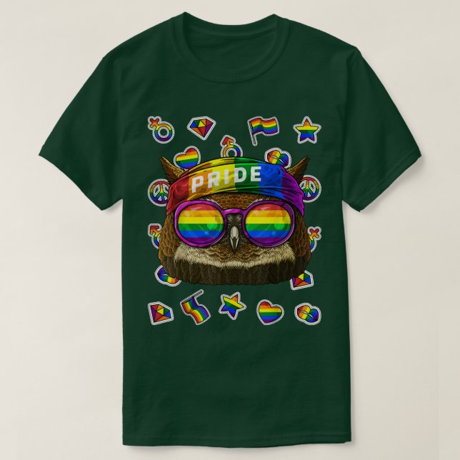 LGBT Owl Gay Pride Monat Nachtvögel Tierhecht Rege T-Shirt (Design vorne)