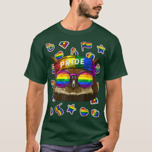LGBT Owl Gay Pride Monat Nachtvögel Tierhecht Rege T-Shirt