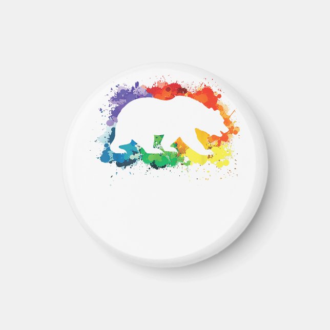 LGBT Paint Spritzers Gay Bear Magnet (Vorne)