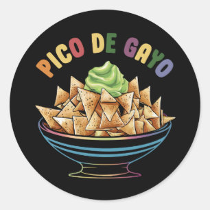 LGBT Pico De Gayo Funny Gay Pride Rainbow Runder Aufkleber