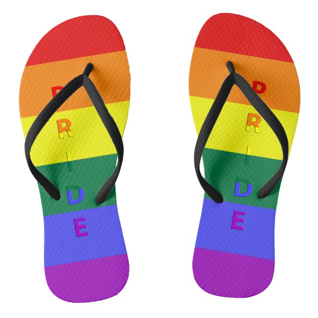 LGBT Pride and Rainbow Pride Flag Adult Flip Flops (Fußbett)