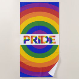 LGBT Pride Bold Geometric Rainbow Bullseye Strandtuch
