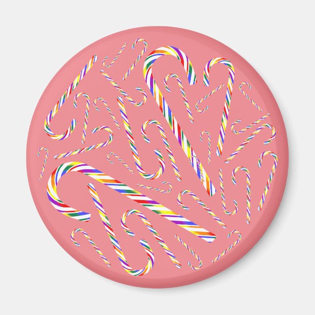 LGBT+ Pride Candy Cane Magnet (Vorne)