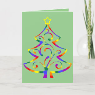 LGBT+ Pride Christmas Tree Weihnachtskarte Feiertagskarte