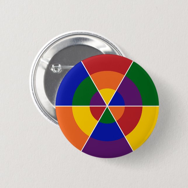 LGBT Pride Colorful Geometric Rainbow Button (Vorne & Hinten)