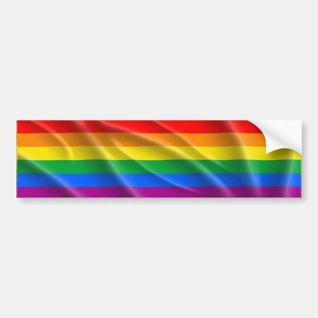 LGBT PRIDE FLAG BAR WAVY -.png Autoaufkleber (Vorne)
