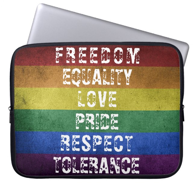 LGBT Pride Flag Moderne Regenbogenstreifen Laptopschutzhülle (Vorderseite)