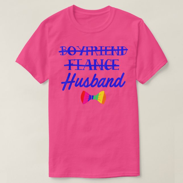 Lgbt Pride Gay Bachelor Party Boyfriend Engagement T-Shirt (Design vorne)
