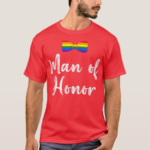 Lgbt Pride Gay Bachelor Party Man Of Honor Engagem T-Shirt