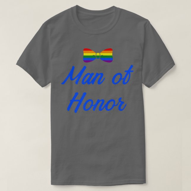 Lgbt Pride Gay Bachelor Party Man of Honorar Engag T-Shirt (Design vorne)