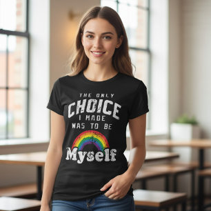 LGBT Pride Gay Lesbian Rainbow Moderne Typografie T-Shirt