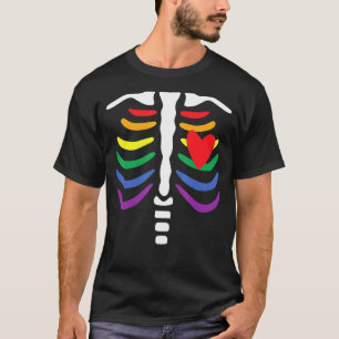Lgbt Pride Halloween Skeleton T-Shirt