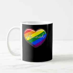 LGBT Pride Heart - Vorname Hannah Rainbow Heart Kaffeetasse