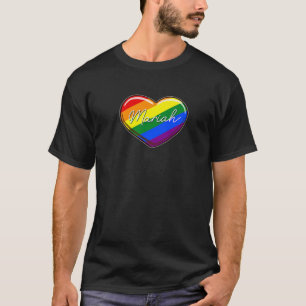 LGBT Pride Heart - Vorname "Mariah" Rainbow Heart T-Shirt