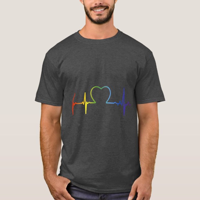 LGBT Pride Heartbeat T-Shirt (Vorderseite)