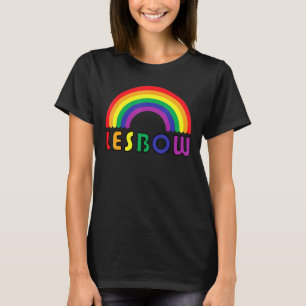 Lgbt Pride Lesbow Rainbow Flag Gay Lesbian Support T-Shirt