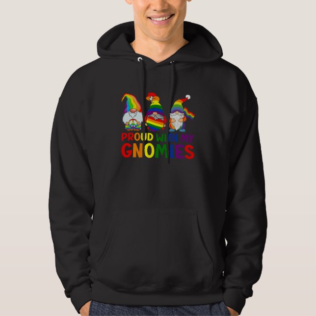 LGBT Pride LGBTQ Rainbow Gnomies  Proud with my Gn Hoodie (Vorderseite)