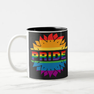 LGBT+Pride Liebe. Blume Regenbogen Tasse Kaffee