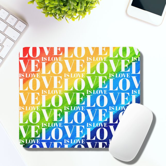 LGBT-Pride-Liebe für Regenbogen ist Liebe Mousepad (Von Creator hochgeladen)