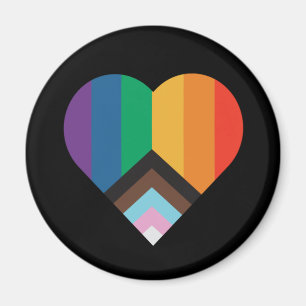 LGBT+pride love. Rainbow flag Button Magnet