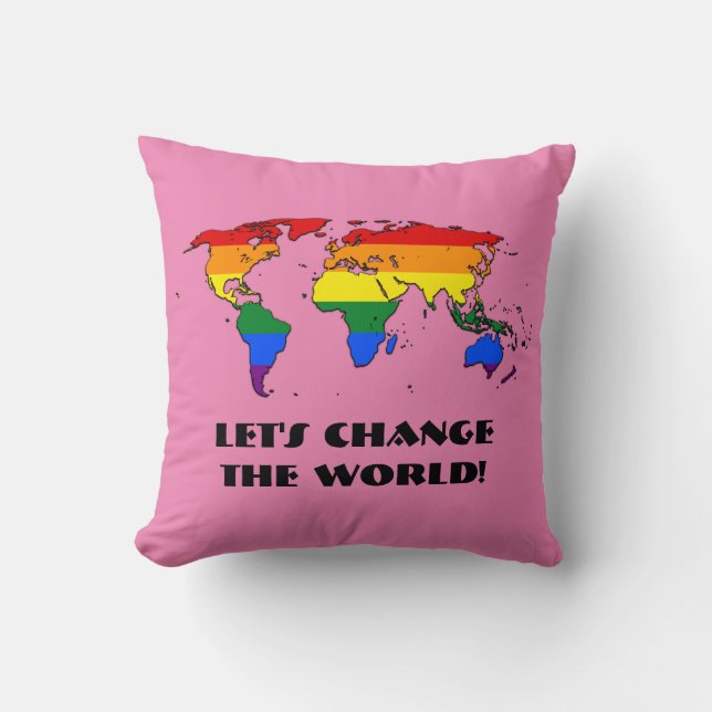 LGBT Pride Map of the World Throw Pillow Kissen (Vorderseite)