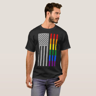 LGBT Pride Monat Amerikanische Flag-Regenbogenfarb T-Shirt