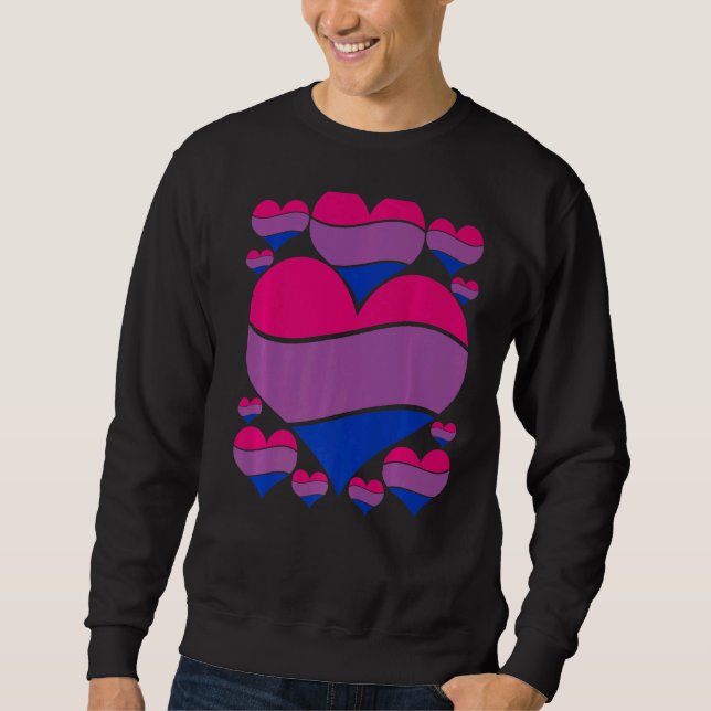 LGbt Pride Monat Que Bisexualität Flag Herz Prou Sweatshirt (Vorderseite)