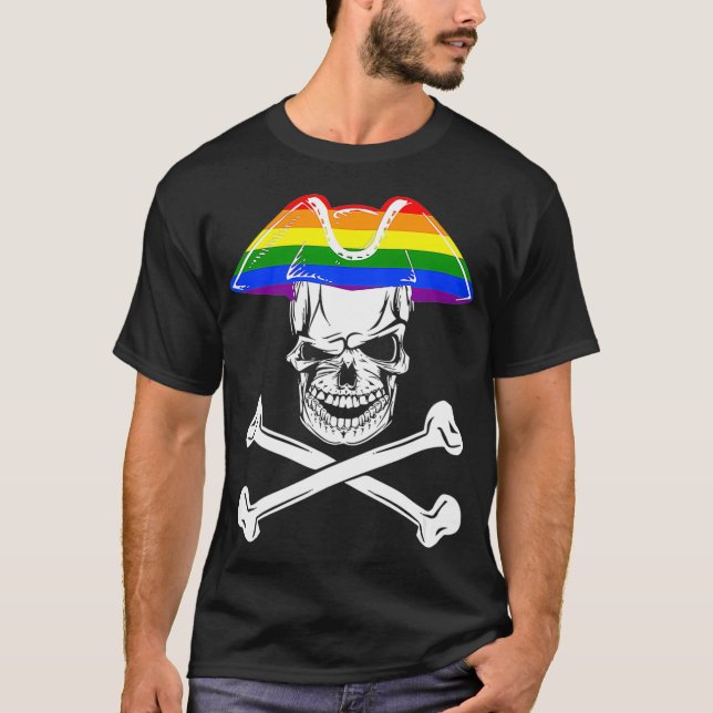 LGBT Pride Pirate und LGBT Halloween Co T-Shirt (Vorderseite)