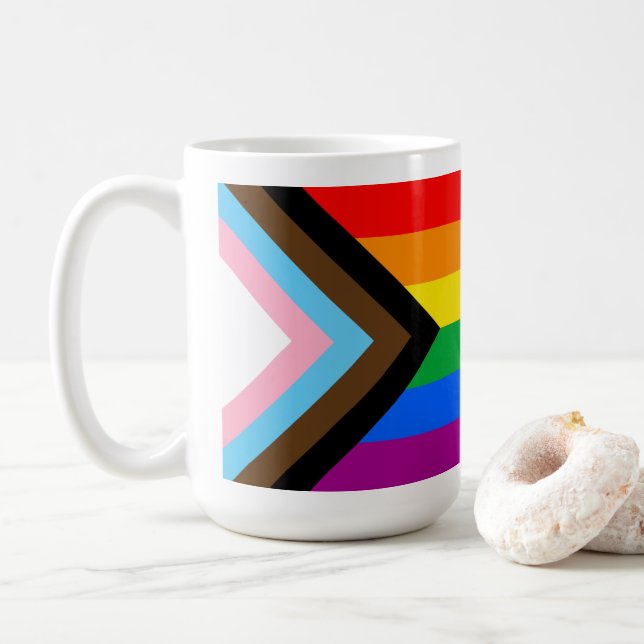 LGBT PRIDE (Progress Pride) Kaffeetasse (Mit Donut)