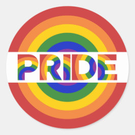 LGBT Pride Psychedelic Geometric Rainbow Bullseye Runder Aufkleber