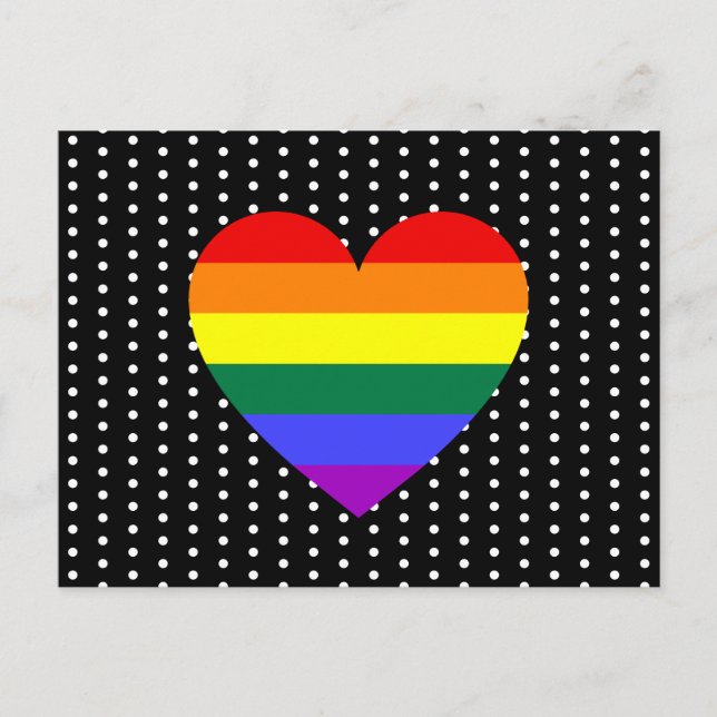 LGBT Pride Rainbow Heart Postkarte (Vorderseite)