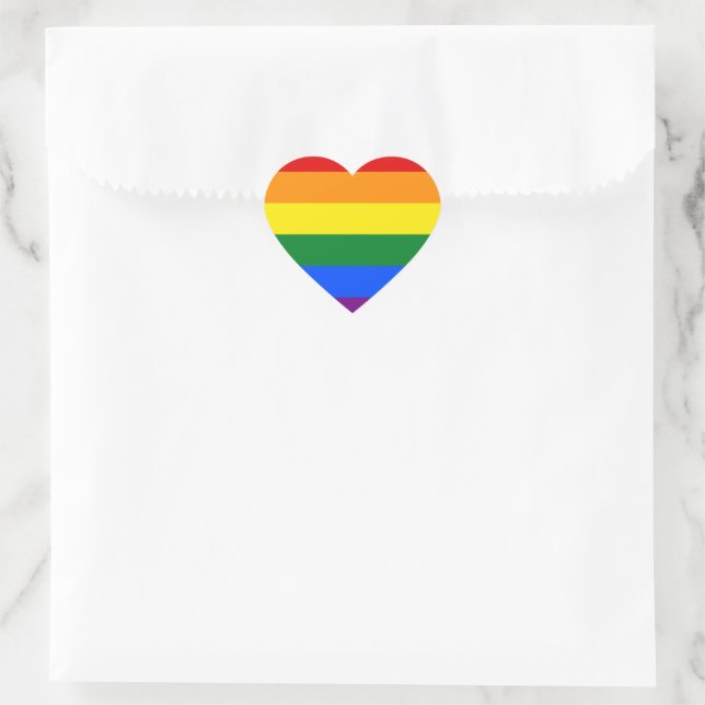 LGBT Pride Rainbow Herz-Aufkleber (Tasche)