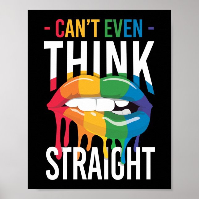 LGBT Pride Rainbow kann nicht einmal direkt denken Poster (Vorne)