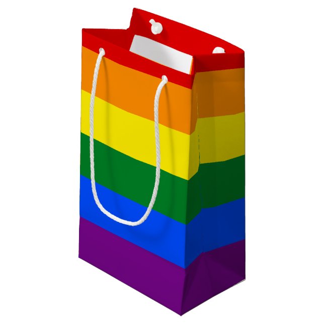 LGBT Pride Rainbow Kleine Geschenktüte (Vorderseite Schrägansicht)