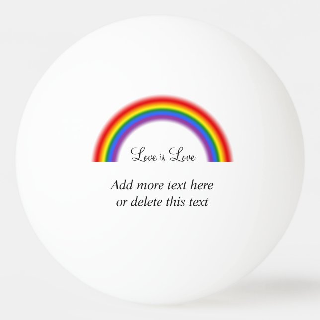 LGBT Pride Rainbow mit benutzerdefinierter Text-Li Tischtennisball (Vorderseite)