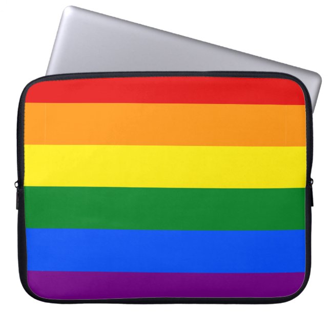 LGBT-Pride-Regenbogen-Streifen Laptopschutzhülle (Vorderseite)