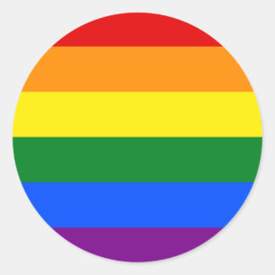 LGBT-Pride-Regenbogen-Streifen Runder Aufkleber