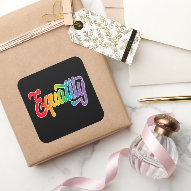 LGBT-Pride-Regenbogenflagge Quadratischer Aufkleber (Schenken)