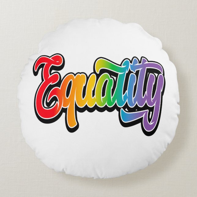 LGBT-Pride-Regenbogenflagge Rundes Kissen (Vorderseite)