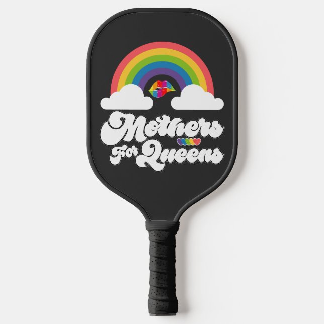 LGBT-Pride-Regenbogenmütter für Königinnen, schwul Pickleball Schläger (Vorderseite)