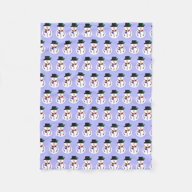 LGBT+ Pride Snowman Fleece Blanket (Vorderseite)