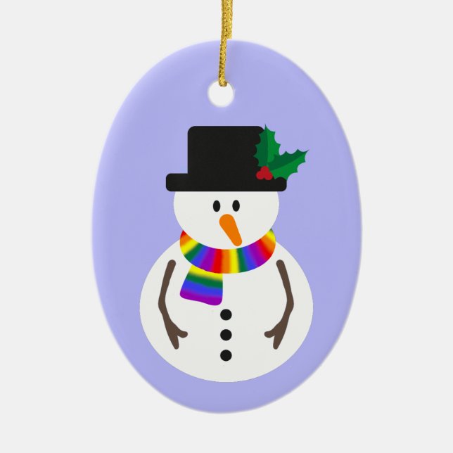 LGBT+ Pride Snowman Keramik Ornament (Vorne)