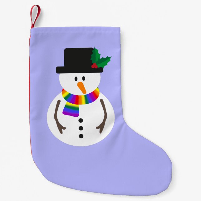 LGBT+ Pride Snowman Strumpf Kleiner Weihnachtsstrumpf (Vorderseite)