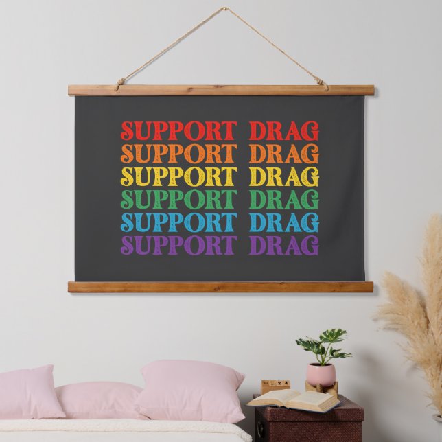 LGBT-Pride-Support-Drag ist kein Verbrechen Wandteppich Mit Holzrahmen (Schlafzimmer)