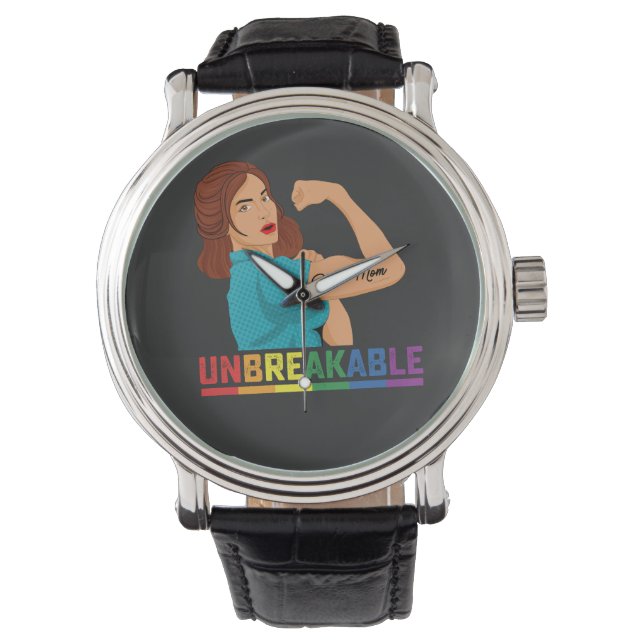 LGBT Pride unbrechbare Mama Gay Lesbian Trans Armbanduhr (Vorderseite)